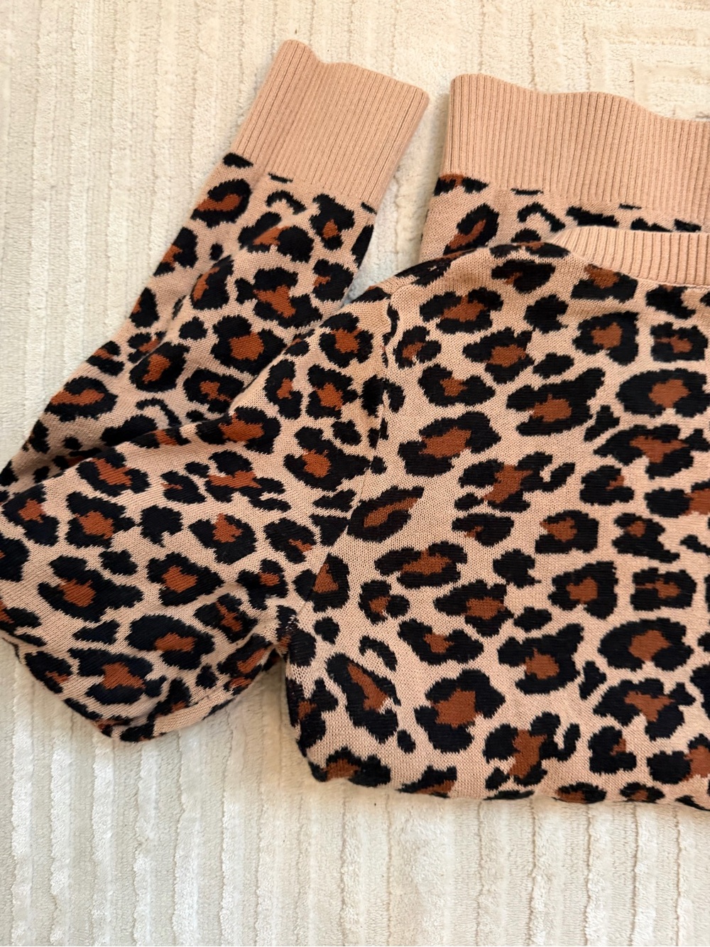 Express Leopard Print Crewneck Sweater in Tan, Black, Brown - Picture 6 of 8